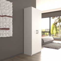2 Kapaklı 5 Katlı Çok Amaçlı / Elbise Dolabı / Saklama Dolabı 70 Lilyum Beyaz
