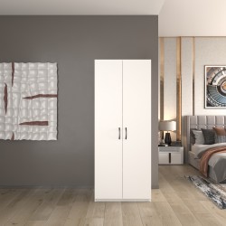2 Kapaklı 5 Katlı Çok Amaçlı / Elbise Dolabı / Saklama Dolabı 70 Lilyum Beyaz
