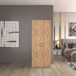 2 Kapaklı 5 Katlı Çok Amaçlı / Elbise Dolabı / Saklama Dolabı 70 Lilyum Çam