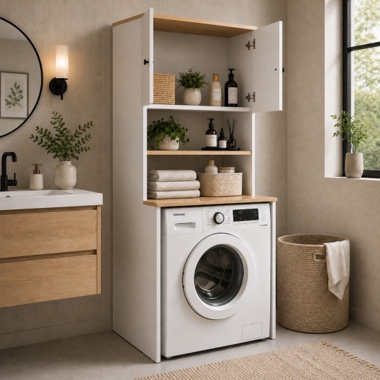 Moduleva Çamaşır Makinesi Dolabı /Kurutma Makinesi Dolabı / Çok Amaçlı Dolap